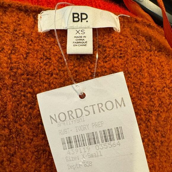 NWT BP Nordstrom Womens‎ Oversized Varsity Cardigan Rust Ivory Taylor Swift - Picture 8 of 16